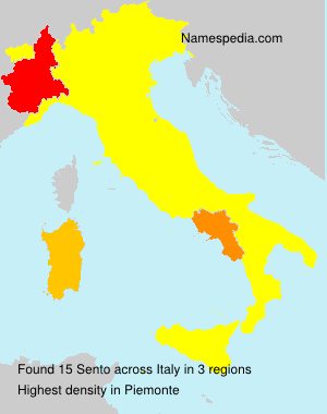 Surname Sento in Italy Surname Sento in Italy