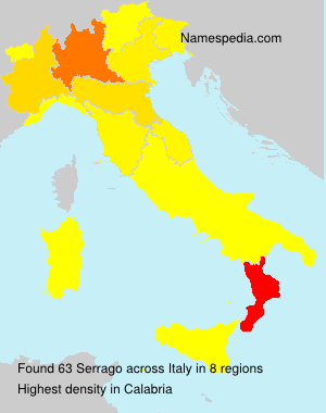 Surname Serrago in Italy Surname Serrago in Italy