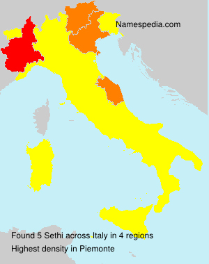 Surname Sethi in Italy Surname Sethi in Italy