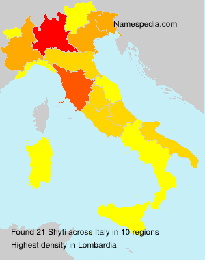 Surname Shyti in Italy Surname Shyti in Italy