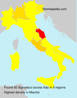 Surname Signoracci in Italy Surname Signoracci in Italy