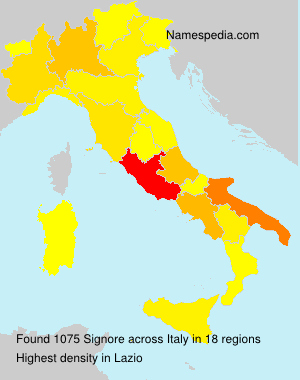 Surname Signore in Italy Surname Signore in Italy