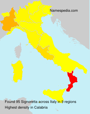 Surname Signoretta in Italy Surname Signoretta in Italy
