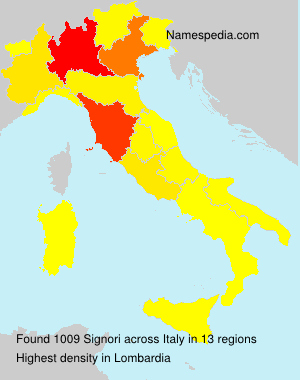 Surname Signori in Italy Surname Signori in Italy