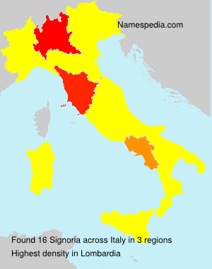 Surname Signoria in Italy Surname Signoria in Italy