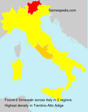 Surname Simeaner in Italy Surname Simeaner in Italy