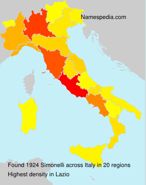 Surname Simonelli in Italy Surname Simonelli in Italy