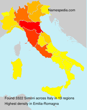 Surname Simoni in Italy Surname Simoni in Italy