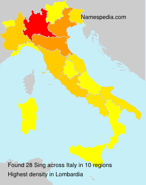 Surname Sing in Italy Surname Sing in Italy