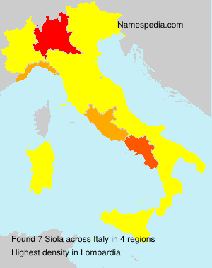 Surname Siola in Italy Surname Siola in Italy