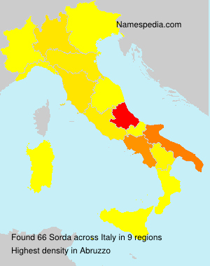 Surname Sorda in Italy Surname Sorda in Italy