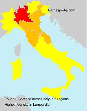 Surname Sorescu in Italy Surname Sorescu in Italy