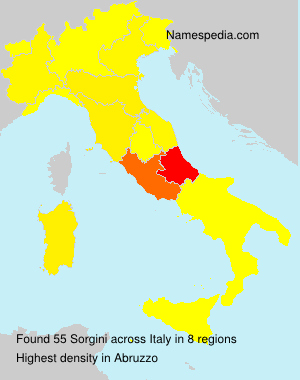 Surname Sorgini in Italy Surname Sorgini in Italy