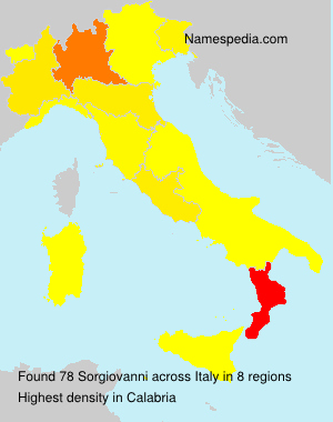 Surname Sorgiovanni in Italy Surname Sorgiovanni in Italy
