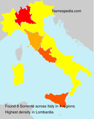 Surname Sorrente in Italy Surname Sorrente in Italy