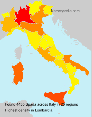 Surname Spada in Italy Surname Spada in Italy