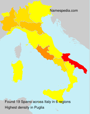 Surname Sparro in Italy Surname Sparro in Italy
