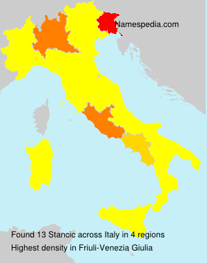 Surname Stancic in Italy Surname Stancic in Italy