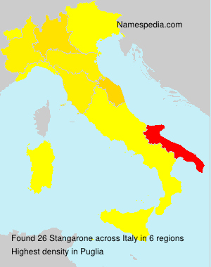 Surname Stangarone in Italy Surname Stangarone in Italy