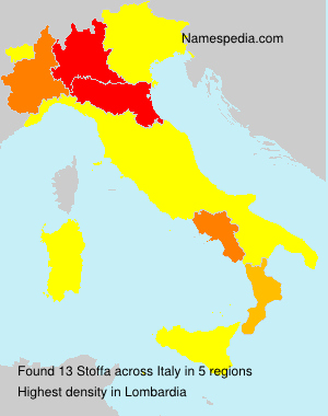 Surname Stoffa in Italy Surname Stoffa in Italy