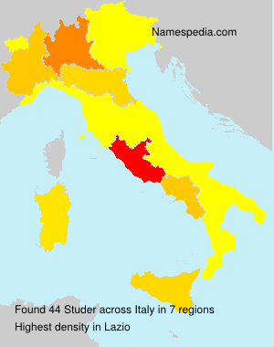 Surname Studer in Italy Surname Studer in Italy