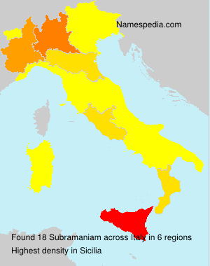 Surname Subramaniam in Italy Surname Subramaniam in Italy