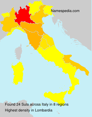 Surname Sula in Italy Surname Sula in Italy