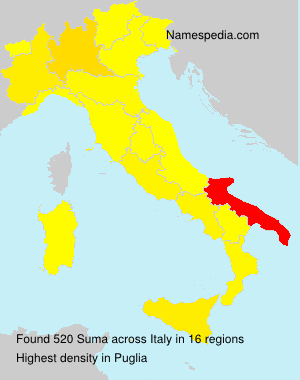 Surname Suma in Italy Surname Suma in Italy