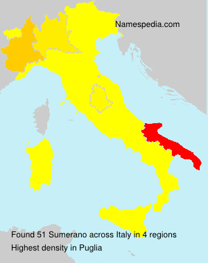 Surname Sumerano in Italy Surname Sumerano in Italy