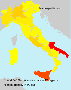 Surname Surdo in Italy Surname Surdo in Italy