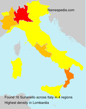 Surname Surianello in Italy Surname Surianello in Italy