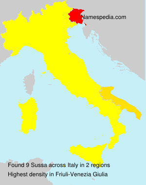 Surname Sussa in Italy Surname Sussa in Italy