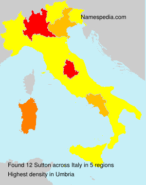 Surname Sutton in Italy Surname Sutton in Italy