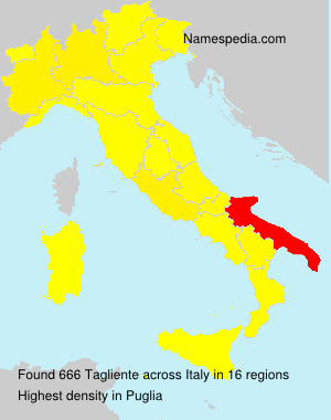 Surname Tagliente in Italy Surname Tagliente in Italy
