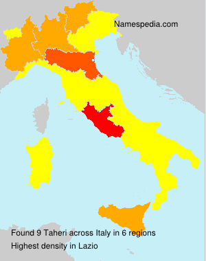 Surname Taheri in Italy Surname Taheri in Italy