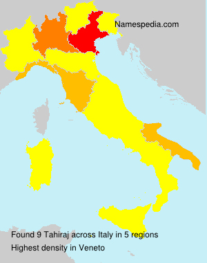 Surname Tahiraj in Italy Surname Tahiraj in Italy