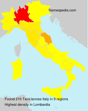 Surname Taini in Italy Surname Taini in Italy