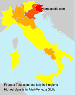 Surname Takacs in Italy Surname Takacs in Italy