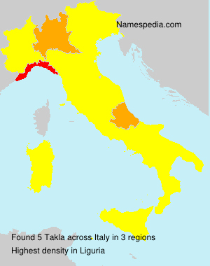 Surname Takla in Italy Surname Takla in Italy
