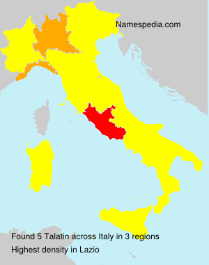 Surname Talatin in Italy Surname Talatin in Italy