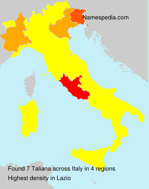 Surname Taliana in Italy Surname Taliana in Italy
