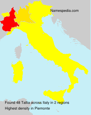 Surname Tallia in Italy