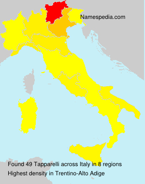 Surname Tapparelli in Italy Surname Tapparelli in Italy