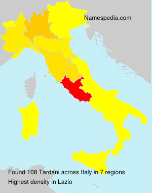 Surname Tardani in Italy Surname Tardani in Italy