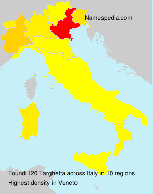 Surname Targhetta in Italy Surname Targhetta in Italy