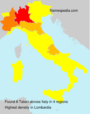 Surname Tatani in Italy Surname Tatani in Italy