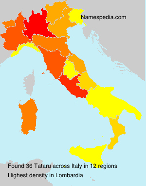 Surname Tataru in Italy Surname Tataru in Italy