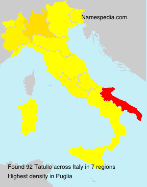 Surname Tatullo in Italy Surname Tatullo in Italy