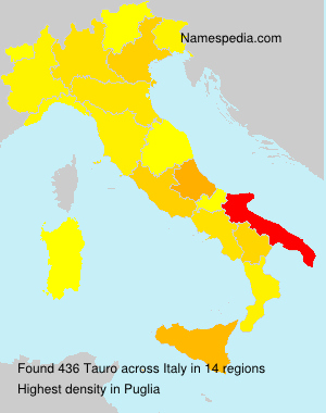 Surname Tauro in Italy Surname Tauro in Italy