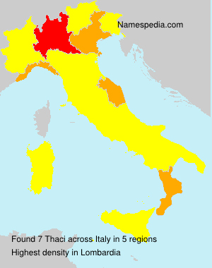 Surname Thaci in Italy Surname Thaci in Italy